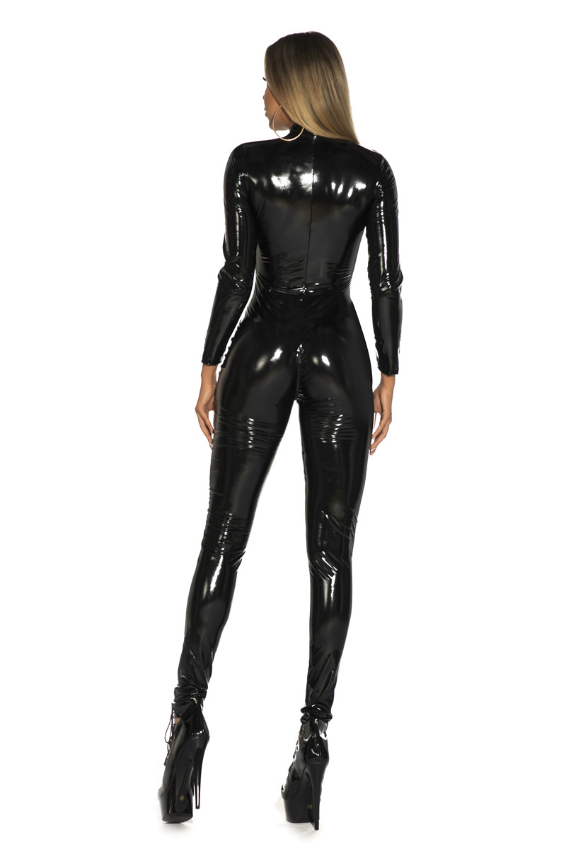 Women Sexy Shiny PU Faux Leath - Sewing Latex ulasan dan harga