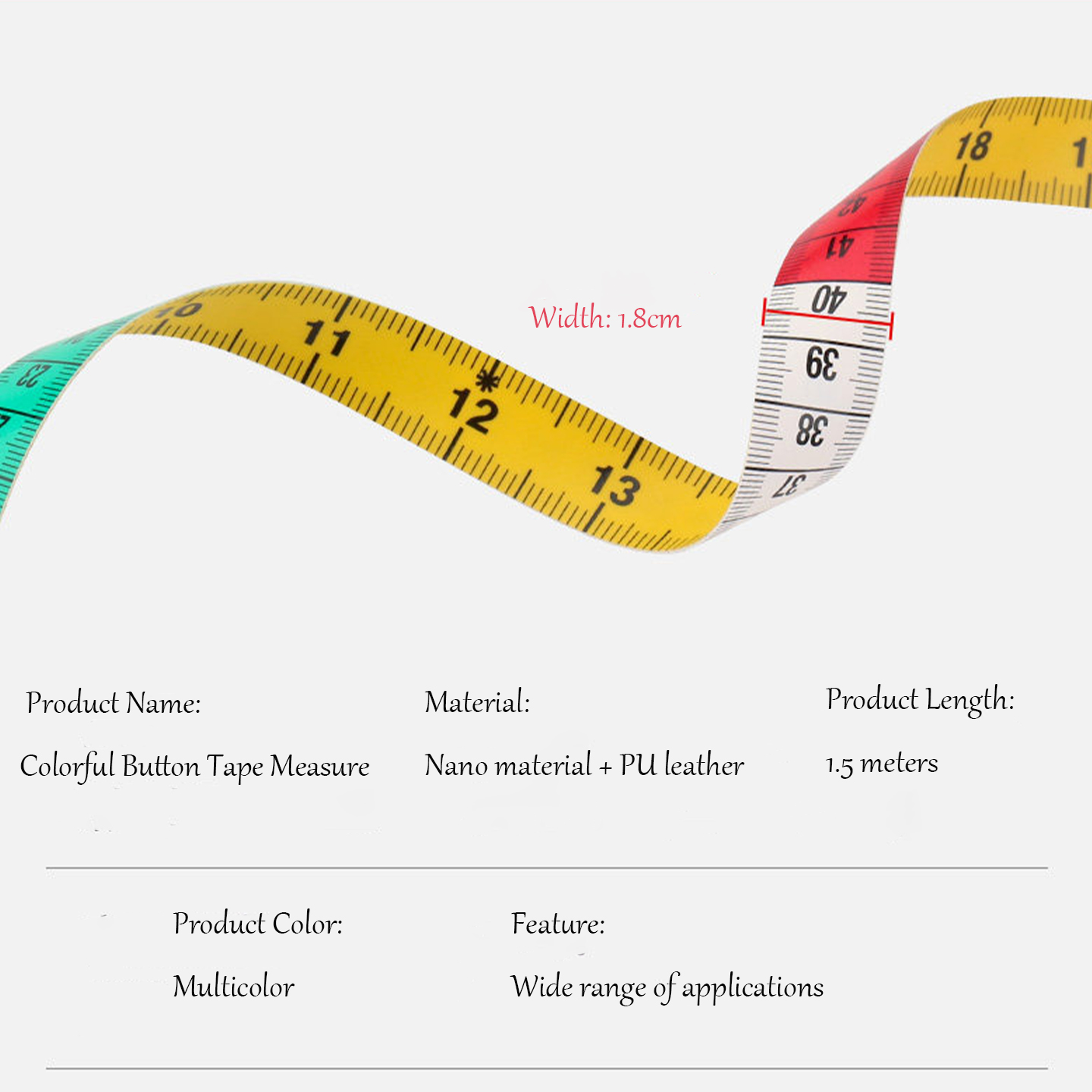 Colorful 1.5M Dual Scale Soft  - Sewing Gauge Ruler ulasan dan harga