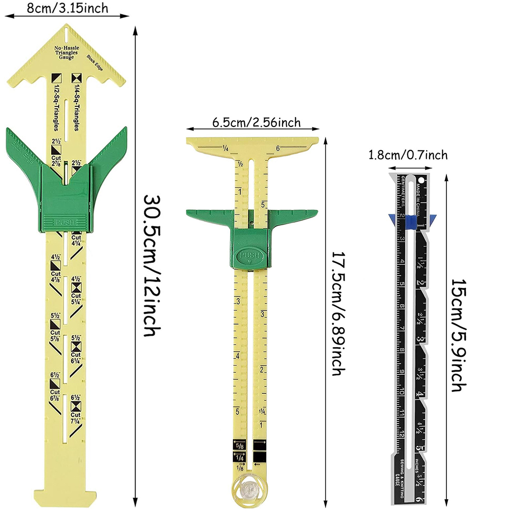 5-in-1 Sliding Gauge Measuring - Sewing Gauge Ruler ulasan dan harga