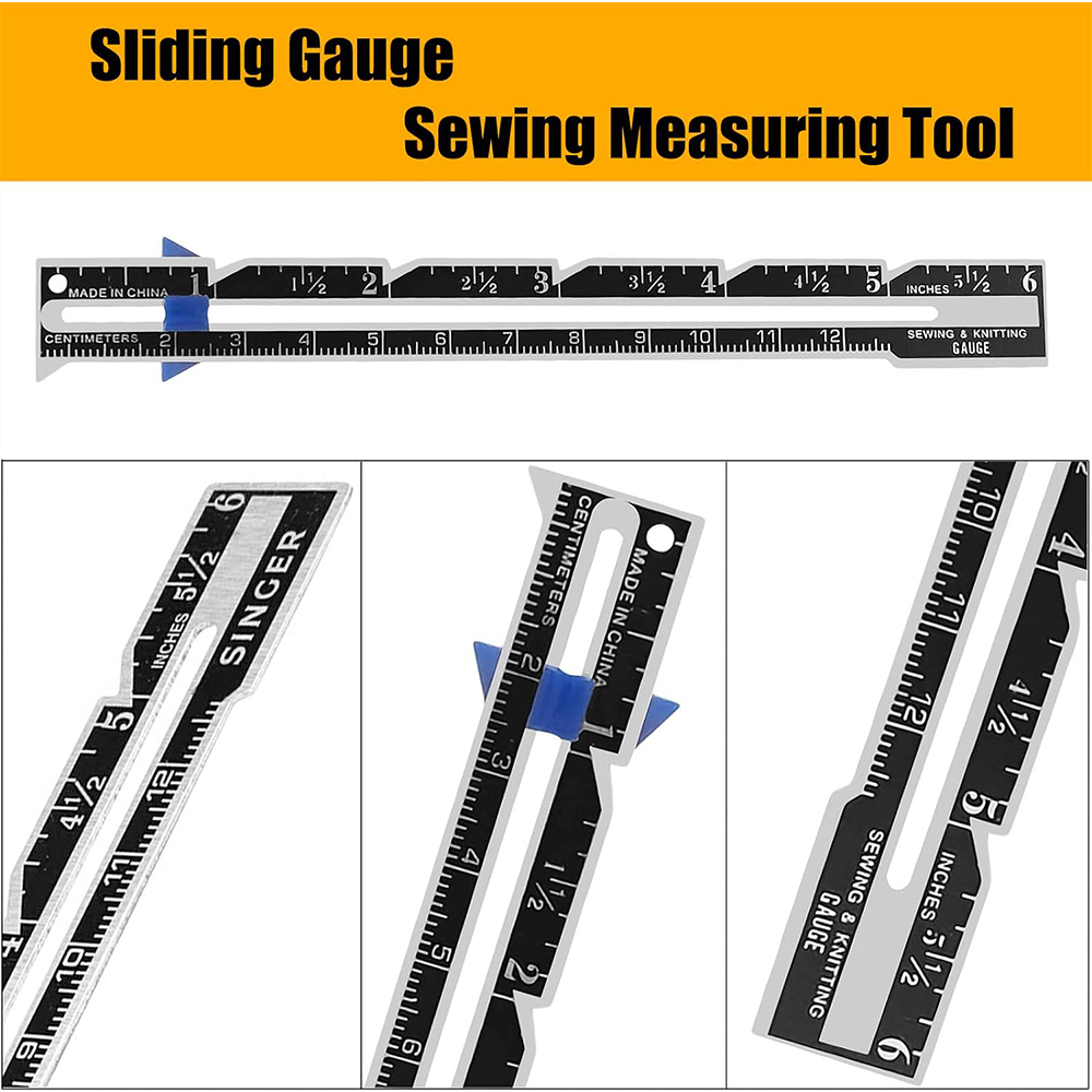 5-in-1 Sliding Gauge Measuring - Sewing Gauge Ruler ulasan dan harga