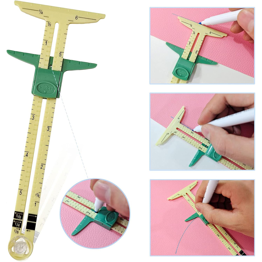 5-in-1 Sliding Gauge Measuring - Sewing Gauge Ruler ulasan dan harga
