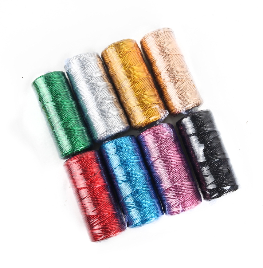 Gold and Silver Macrame Cord R - Sewing Thread In Textile ulasan dan harga