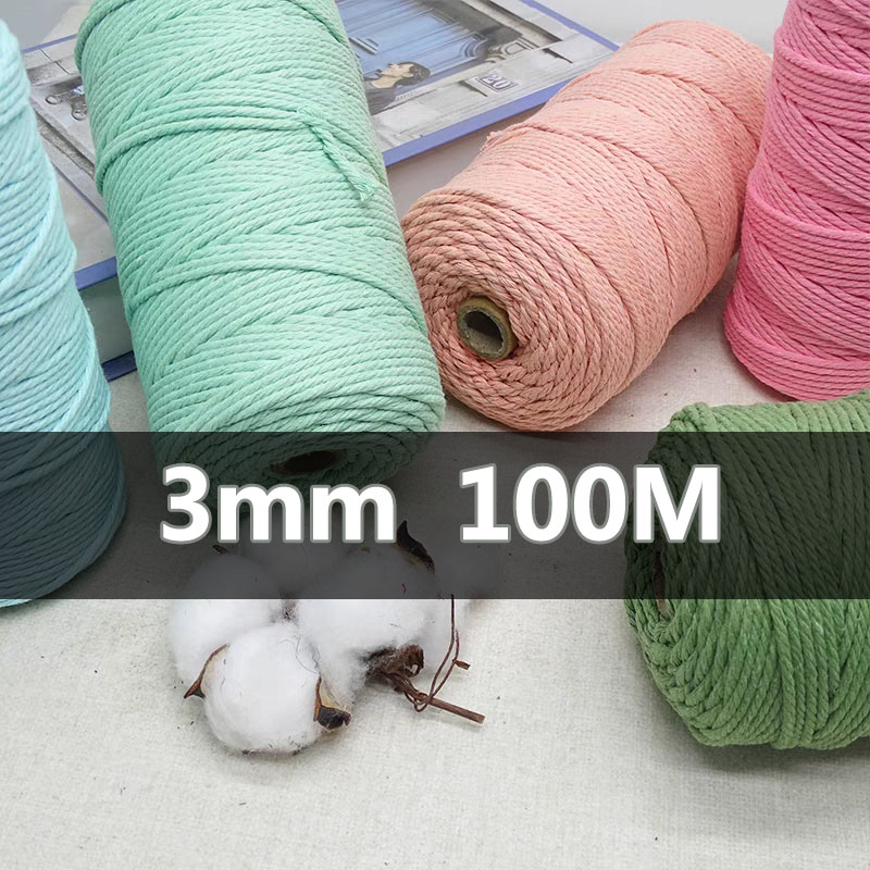 3mm 100M Macrame Cord Rope Cot - Sewing Thread In Textile ulasan dan harga